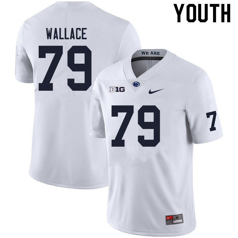 NCAA Nike Youth Penn State Nittany Lions Caedan Wallace #79 College Football Authentic White Stitched Jersey MWS3098ML